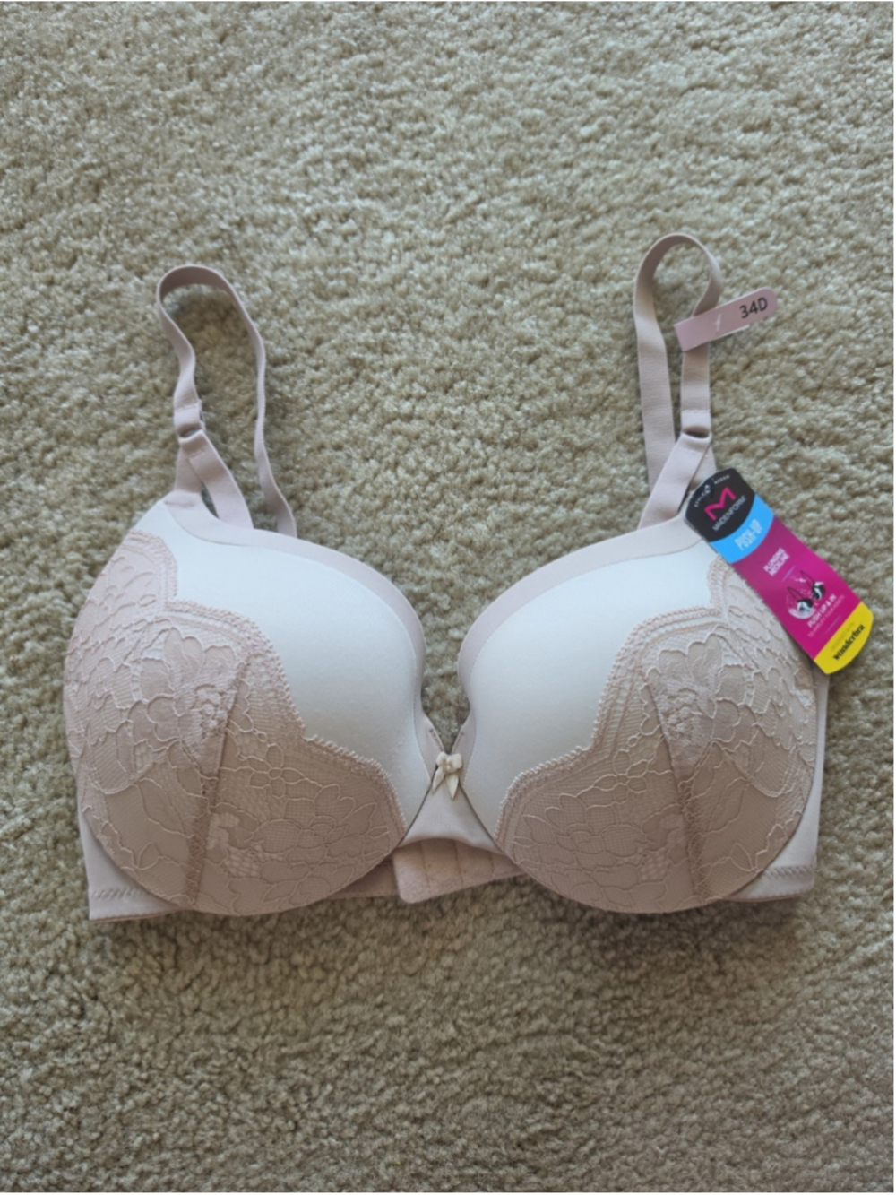 Maidenform Love the Lift Push Up Bra 34D Pink